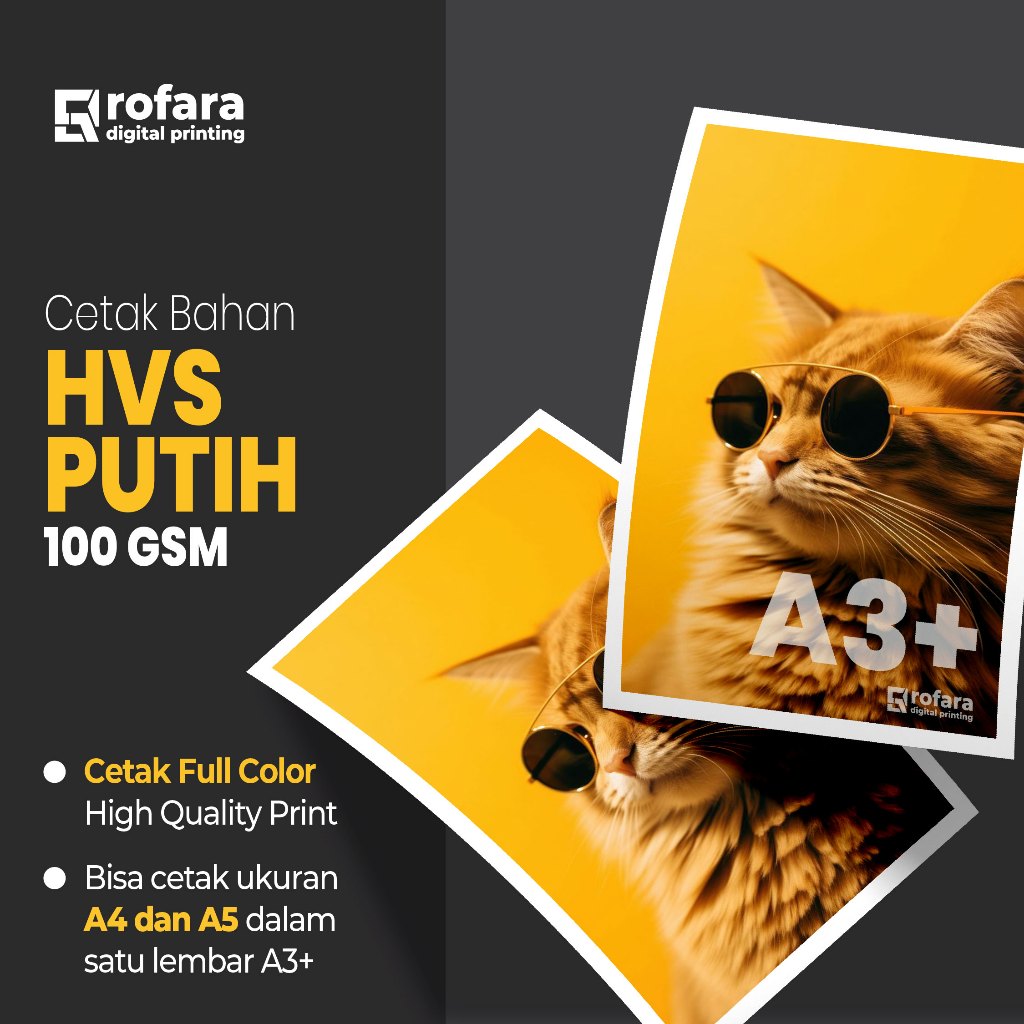 

Kertas HVS 100 gsm | Custom Size | Cetak Full Color - PROMO