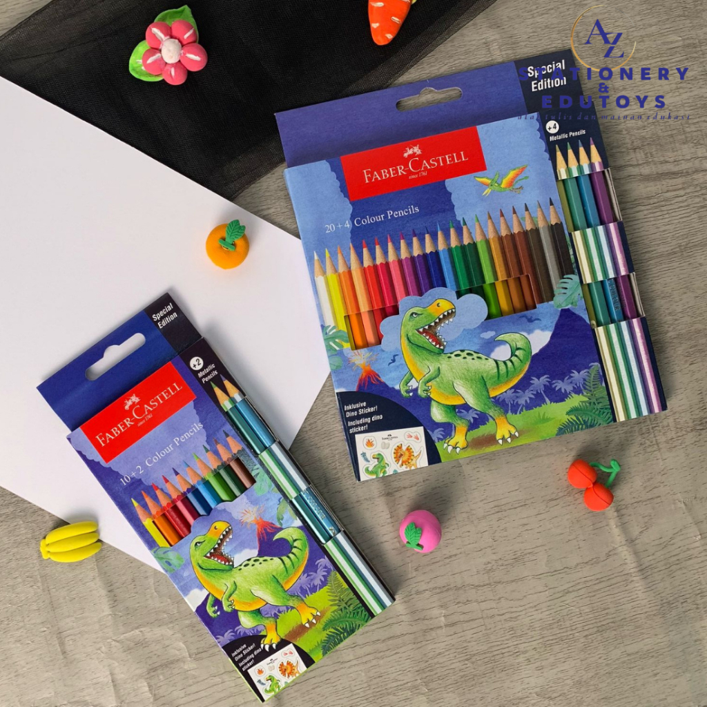 

Pensil Warna Faber Castell Dino Non-Toxic Special Edition Metalic Colors 12 & 24 Pcs