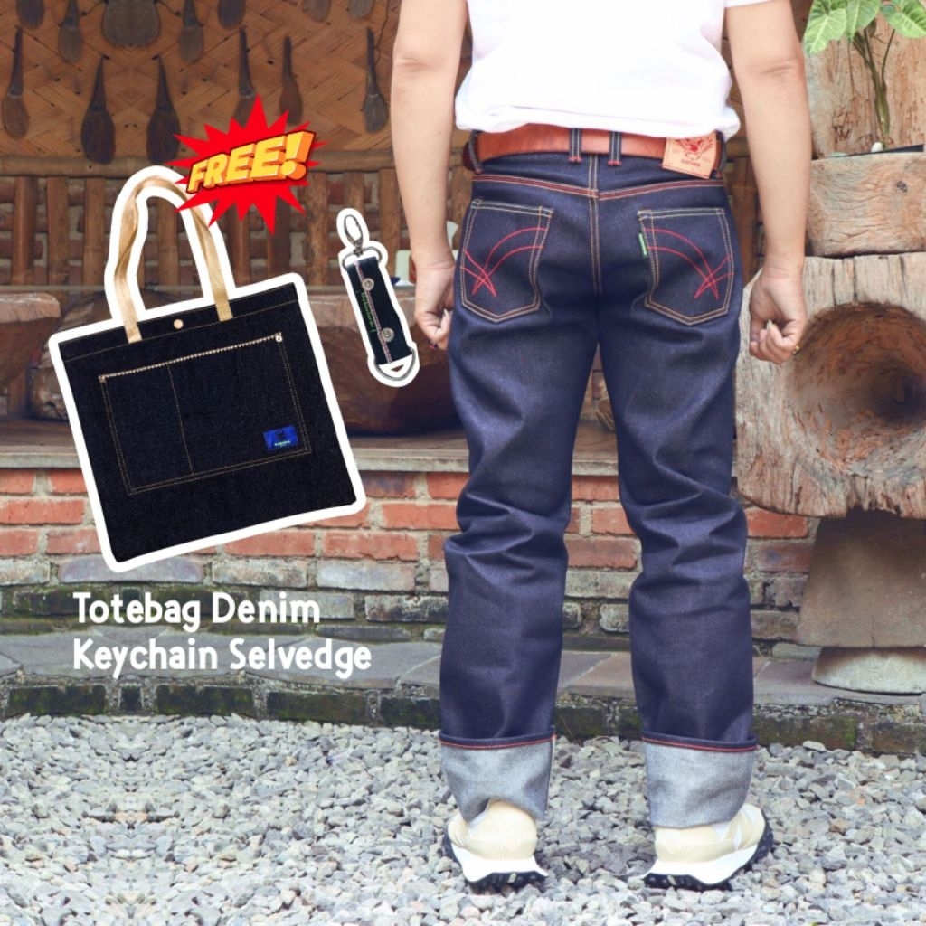 Thebastards Denim Selvedge Red Master Black Indigo 19oz Sanforized Celana Jeans Pria (defect&non def
