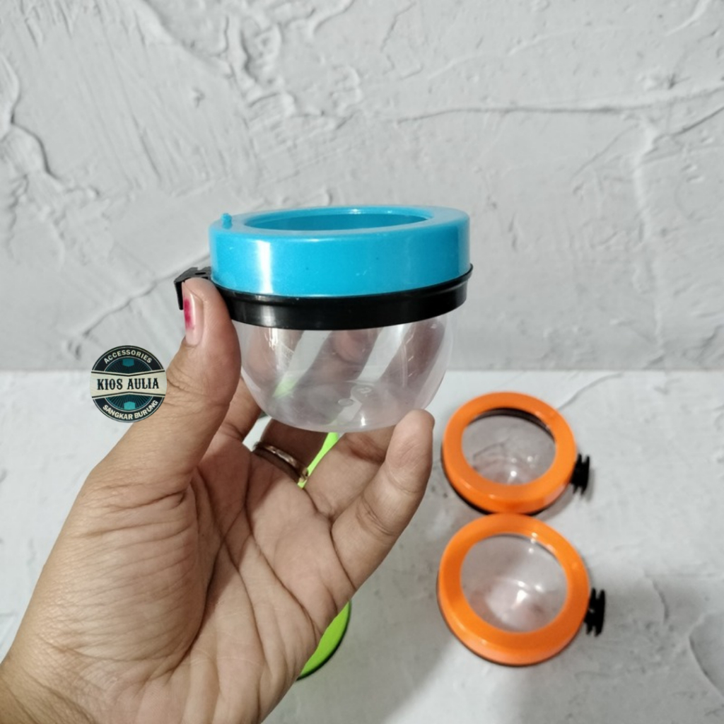 ECER CEPUK CANGKIR A3 MEG CEPUK BURUNG CANGKIR TEMPAT WADAH PAKAN MAKAN MINUM BURUNG