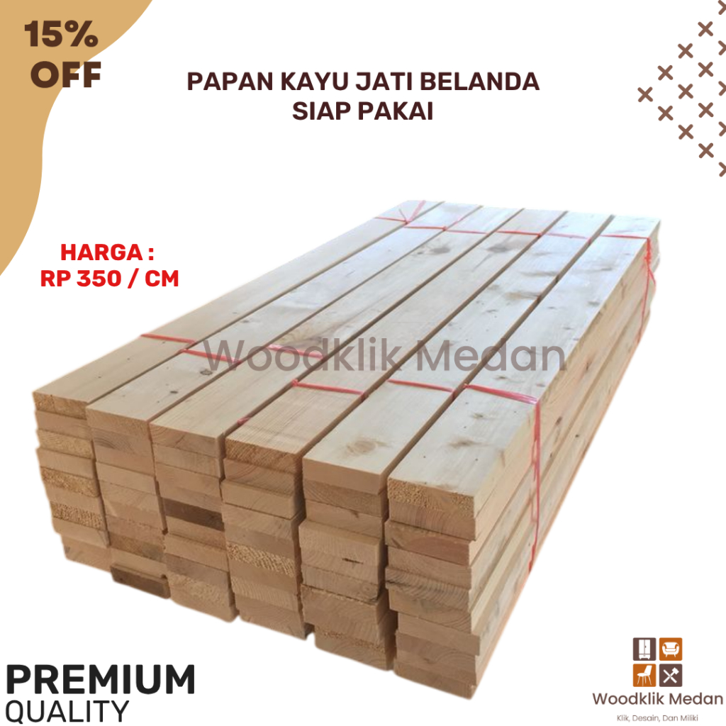 Papan Ambalan Kayu Jati Belanda – Sudah Amplas & Dempul | Bisa Custom/ Papan Jati Belanda Siap Pakai
