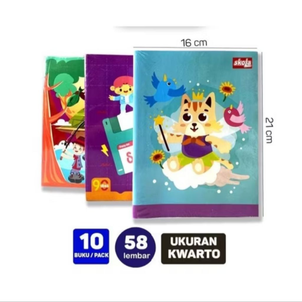 

BUKU TULIS 58 LEMBAR SKOLA BY SIDU SINAR DUNIA ( 1pak 10 buku)