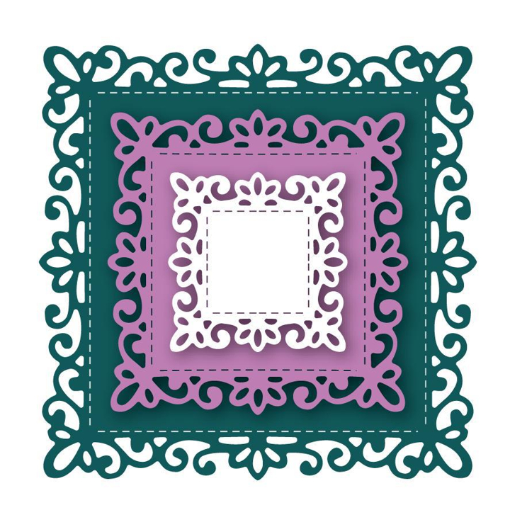 

LovelyCraft Metal Cutting Dies Square Set Cetakan Stencil Metal For Cards Etc#168 SF6