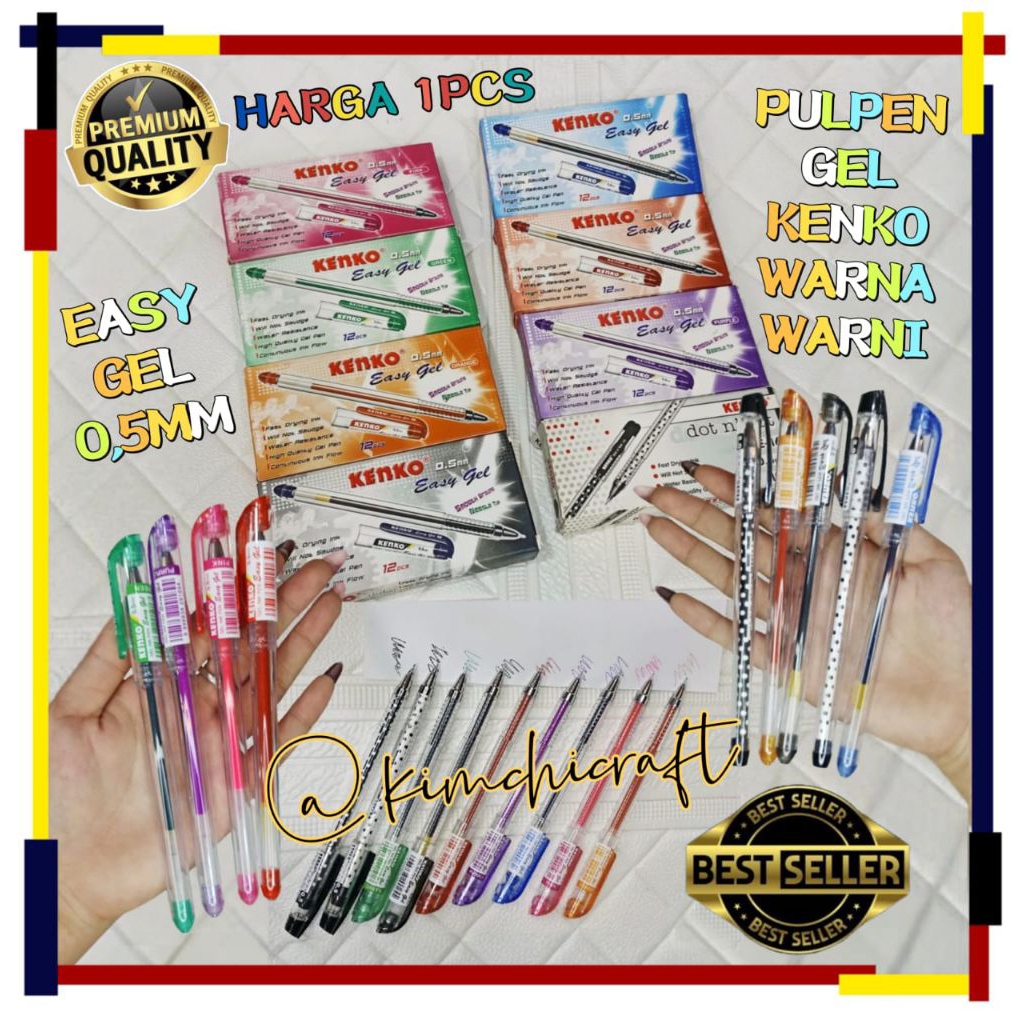 

(1PCS) PULPEN KENKO GEL KE-16 POLKADOT 0,5MM / PULPEN KENKO EASY GEL 0,5MM / PEN KENKO GEL WARNA WARNI / PENA KENKO HITAM BIRU / KENKO BALLPOINT / KPD6520