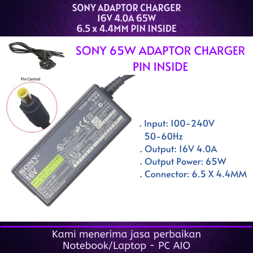 SONY 16v 4a VGN-B VGN-G VGN-S1 VGN-S2 VGN-S3 VGN-S5 VGN-S6 VGN-S7 VGN-S9 VGN-T VGN-TX VGN-TZ VGN-U V