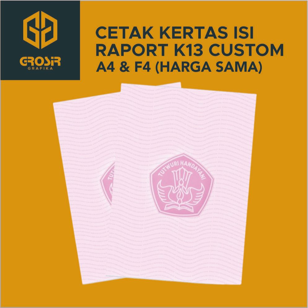 

Custom Cetak Kertas Raport K13/Kertas isi Raport Sekolah BEBAS WARNA 100 LBR