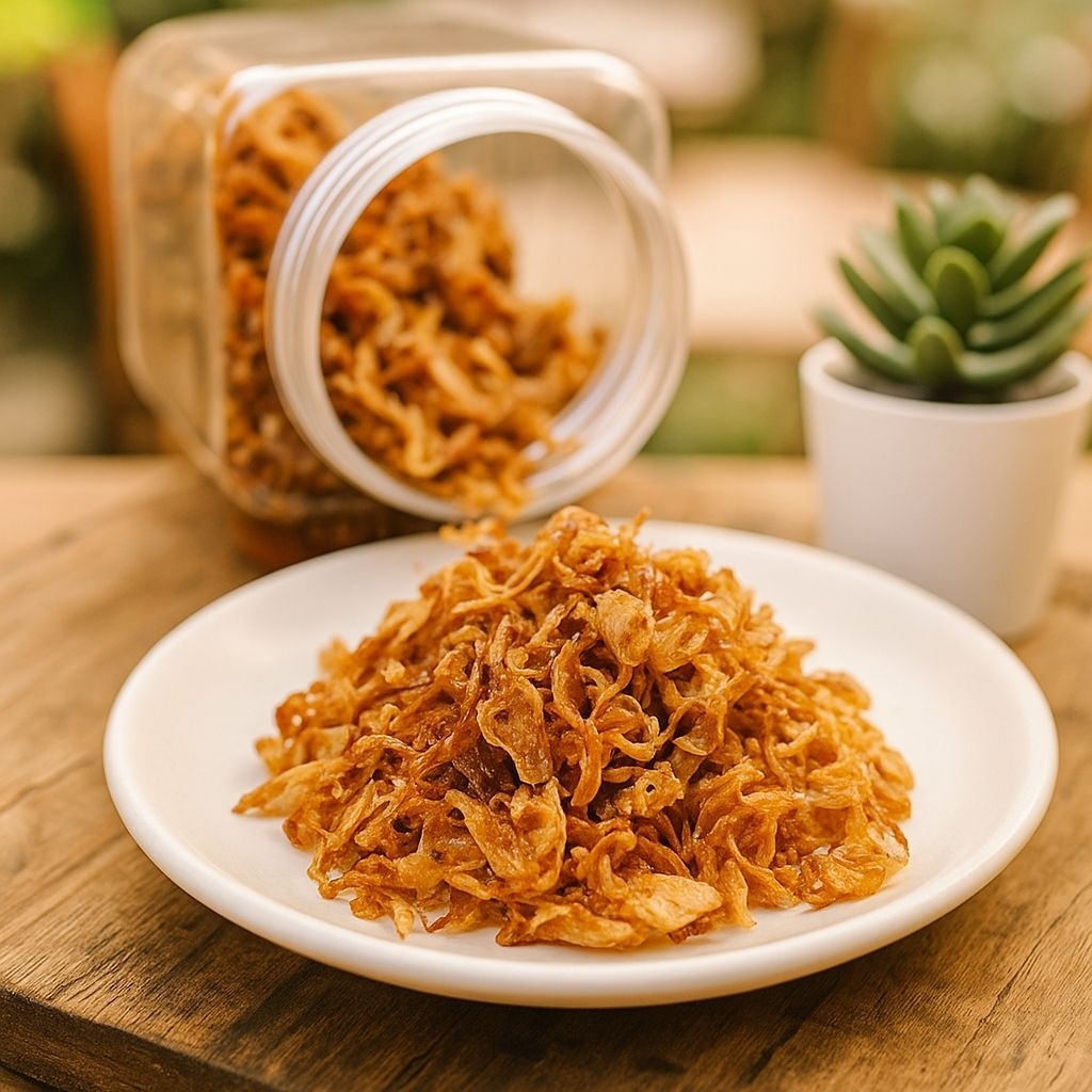 

Bawang goreng uk 200gr by ibu putri (pengiriman tgl 25 juli)