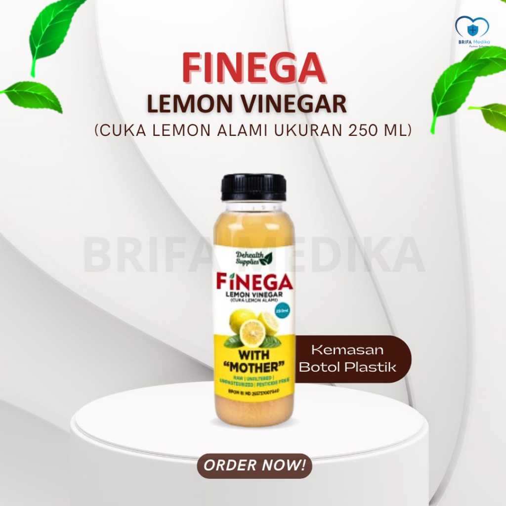 

FINEGA (LEMON VINEGAR) Cuka Lemon Alami With "Mother" (KEMASAN BOTOL PLASTIK) - Dehalth Supplies