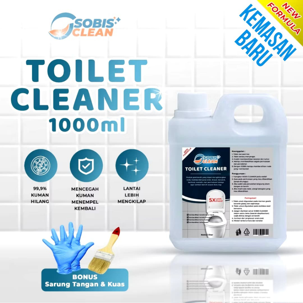 Pembersih Kerak Toilet Cleaner Kemasan 1 Liter/ Keramik/ kran/ stainless/ kloset / cairan ajaib