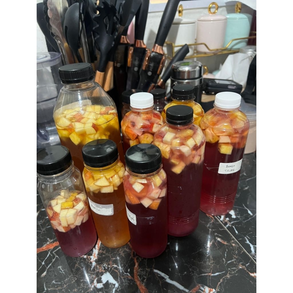 

kombucha teh hitam beperasa nenas apel