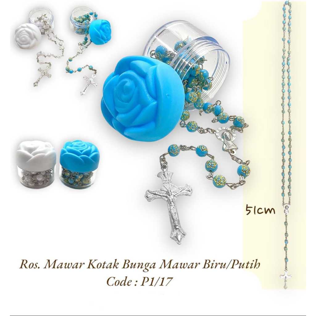 Rosario Mawar Kotak Bunga - Souvenir Katolik