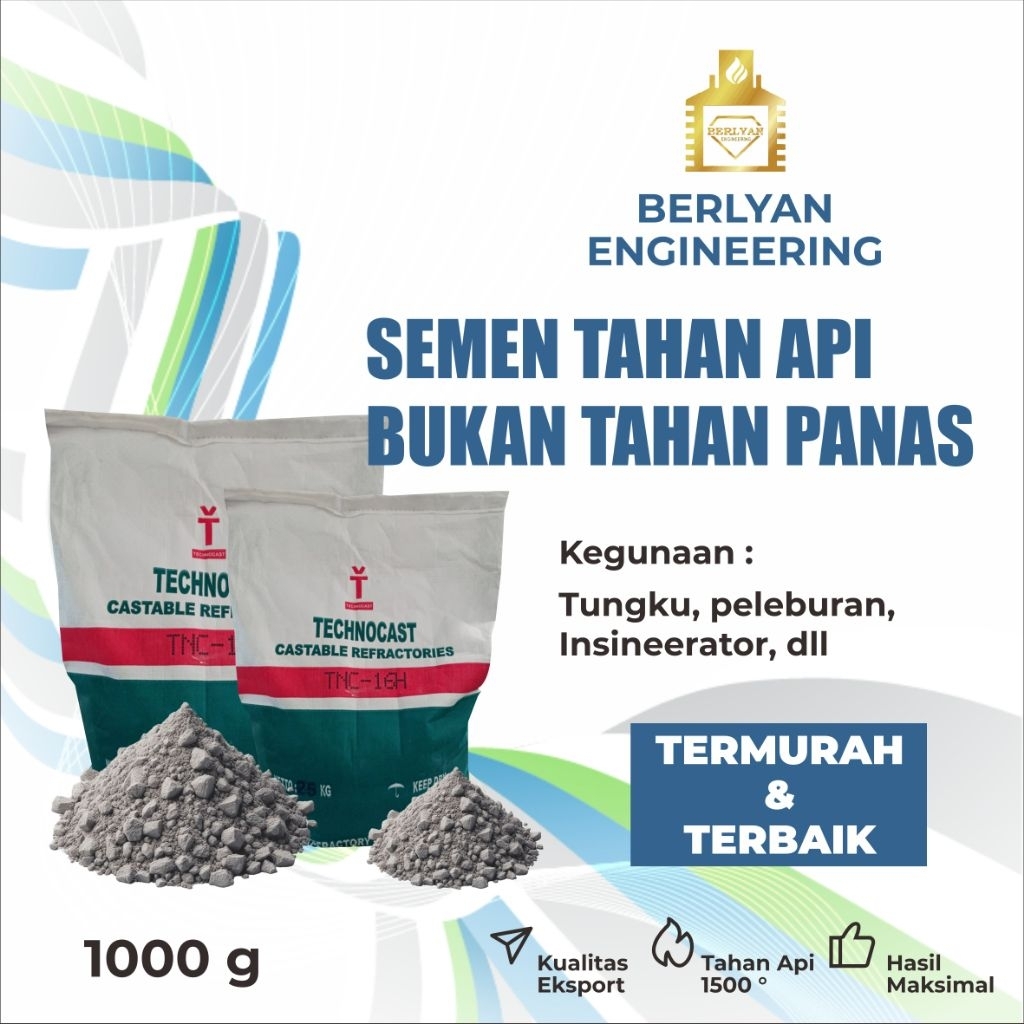 Semen Tahan Api Mortar chor (TNC 16 TAHAN PADA SUHU 1500° C)
