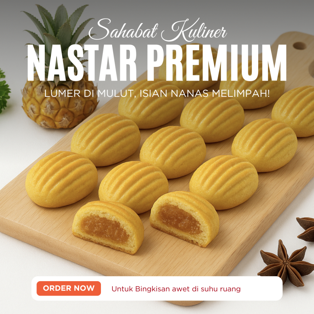 

Nastar Premium 500gr Lumer di Mulut Kue Lebaran Isi Nanas Homemade Melimpah