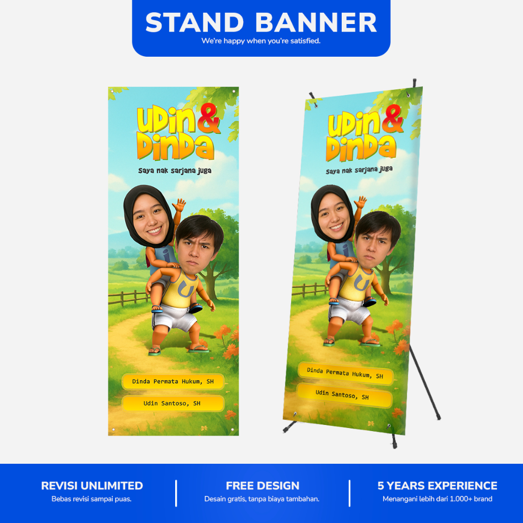 Standing Banner Custom | Stand Banner | XY Banner | Banner Wisuda | Banner Event | X Banner Berdiri