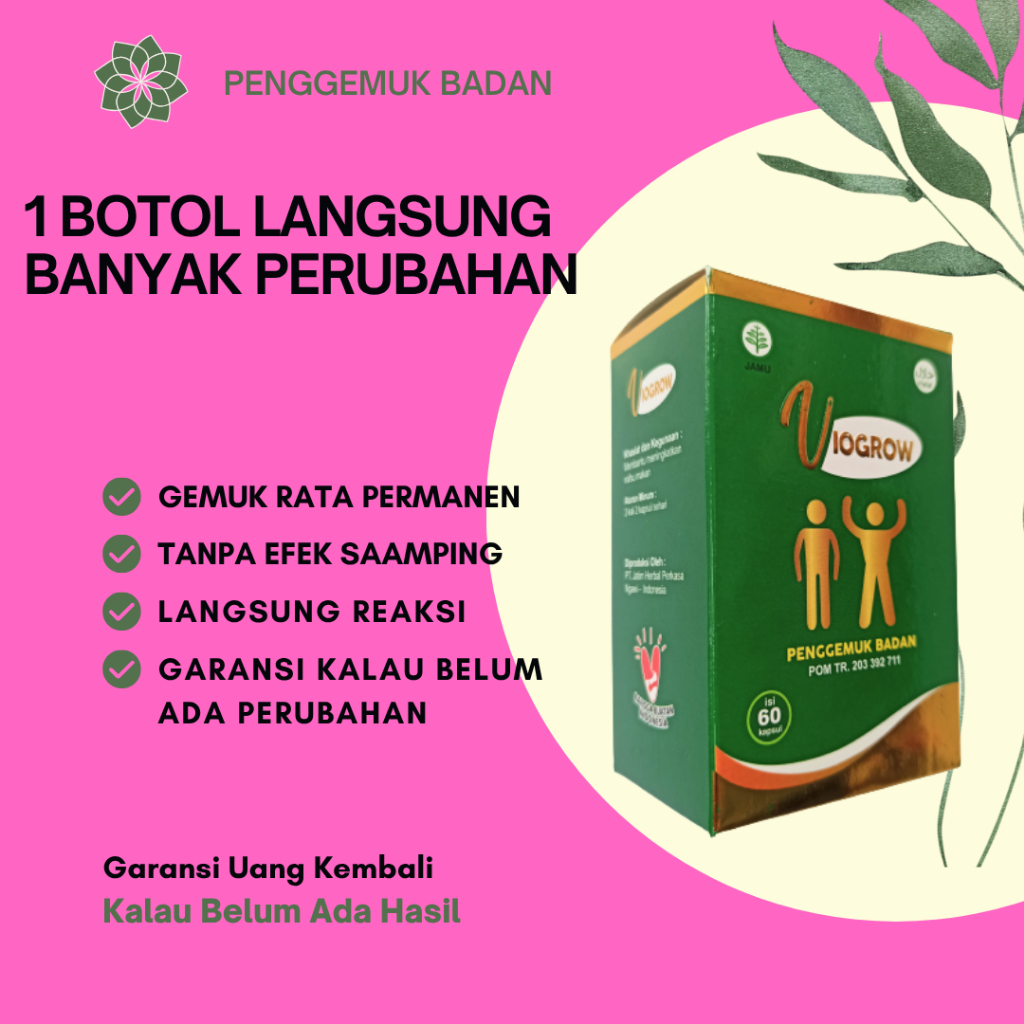 Penambah Berat Badan Viogrow Obat gemuk Permanen Penggemuk badan herbal alami serta penambah nafsu m