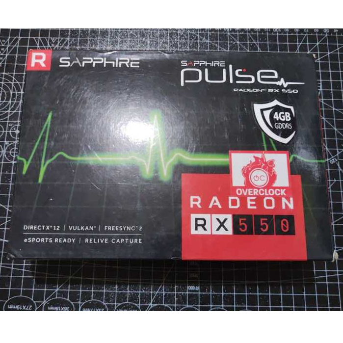 VGA Card Sapphire Pulse RX 550 OC 4GB DDR5 128bit Radeon Bekas - 2nd Used