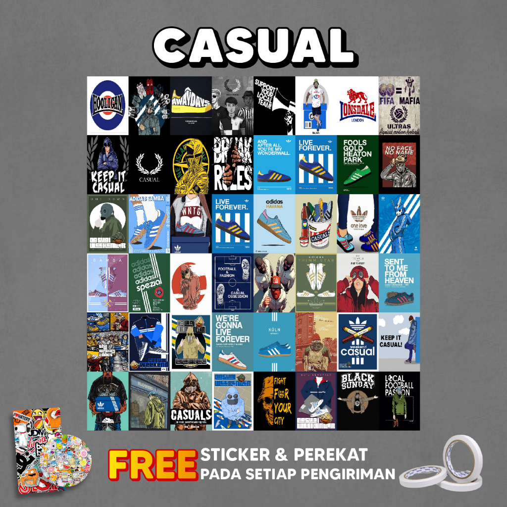 Poster Dinding Aesthetic Bundle Casual Isi 24/48 Poster | Poster Dinding Aesthetic | Poster Casual |