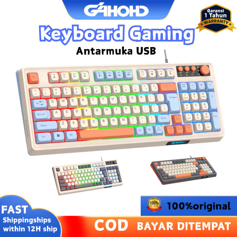 Keyboard gaming  RGB K98 Mechanical Feel Gaming Keyboard Hotswap Mechanical Feel PC / Laptop  Mechan