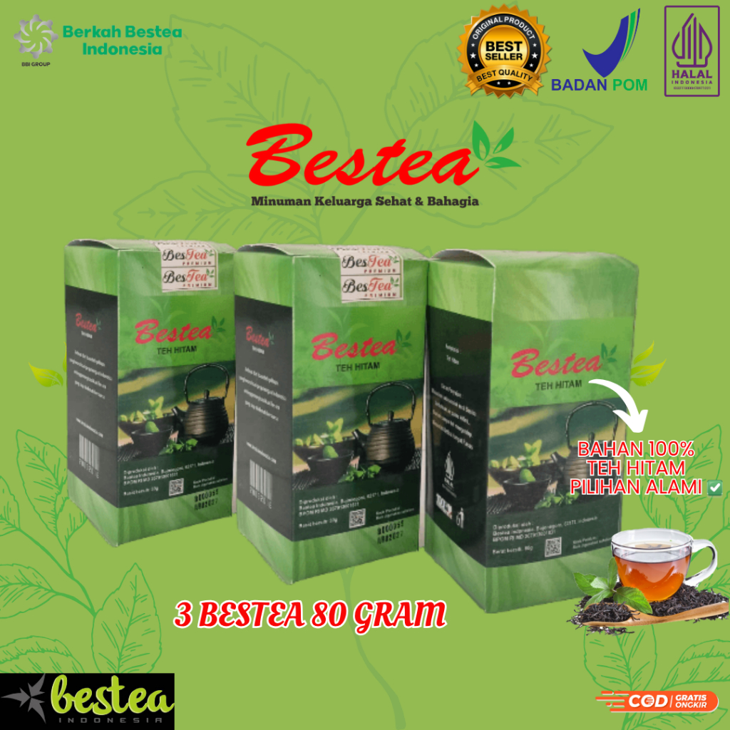 

Bestea Teh Hitam Premium 80gr 3Pcs Herbal Menurunkan Asam Urat Kolesterol Diabetes Kanker Jantung