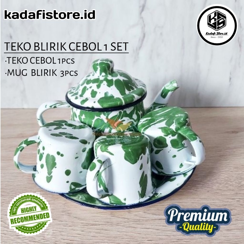 Teko Blirik Cebol 1 Set jadul/ teko blirik jadul / teko jadul enamel / teko enamel blirik / teko bli
