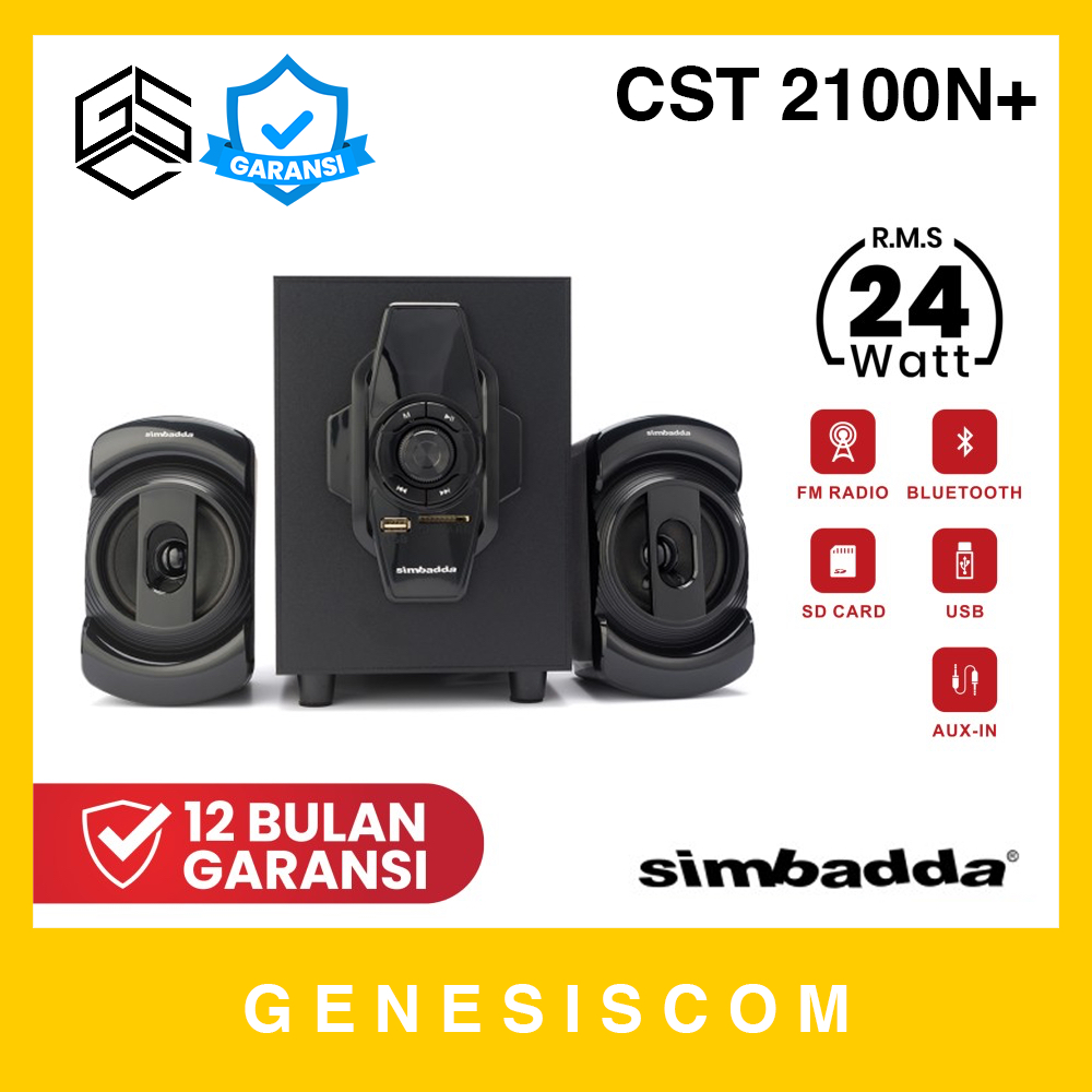 Speaker SIMBADDA CST 2100N+ Bluetooth 2.1 Multimedia USB Active Bass Subwoofer Desktop Wireless Spik