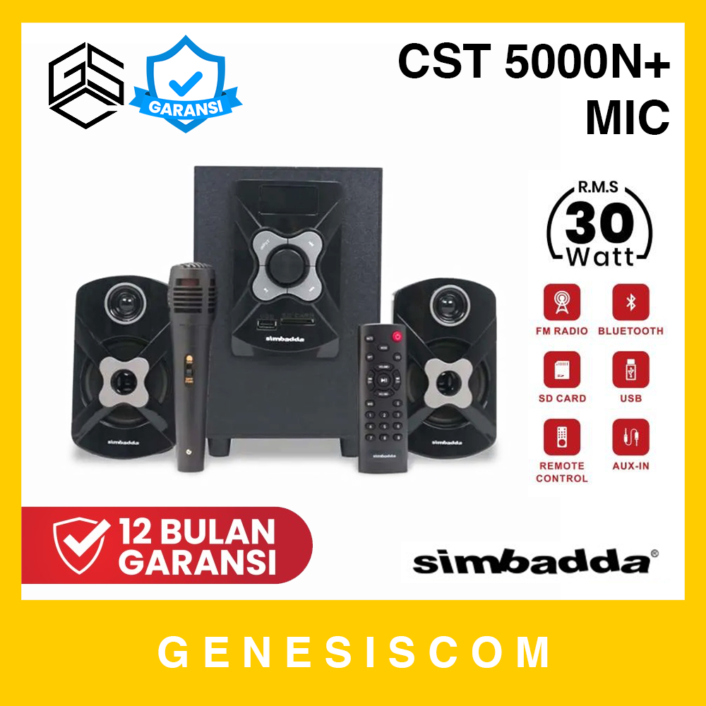 Speaker SIMBADDA CST 5000N+ Bluetooth Wireless 2.1 Mic Microphone Mikrofon Desktop Subwoofer Multime