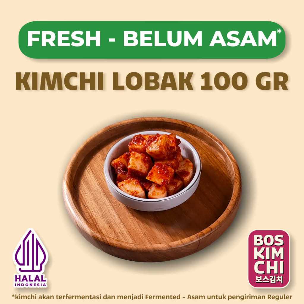 

Fresh! Kimchi Lobak 100 gr | Boskimchi | Kkakdugi Belum Asam Homemade Fresh