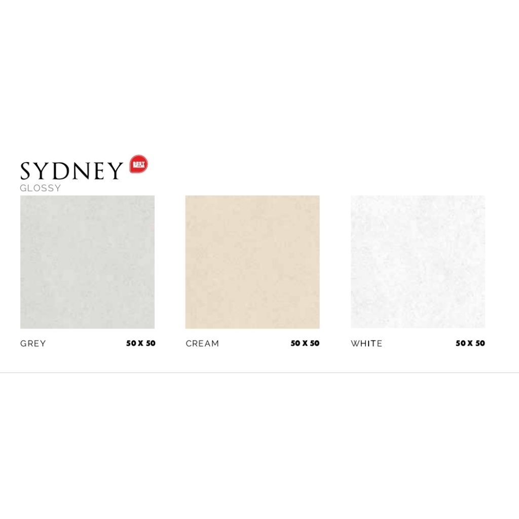 KERAMIK MEREK PLATINUM TYPE SYDNEY GREY SYDNEY CREAM SYDNEY WHITE UKURAN 50X50 GLOSSY