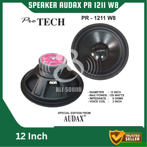 SPEAKER AUDAX PRO TECH PR 1211 W8 FULL RANGE SPEAKER 12 INCH 150 WATT AUDAX ORIGINAL