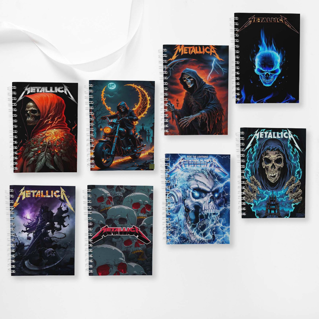 

Note Book Spiral Large (10 cm X 14 cm) Edisi Metallica / Notebook A6 Custom / Seminar Kit Surabaya