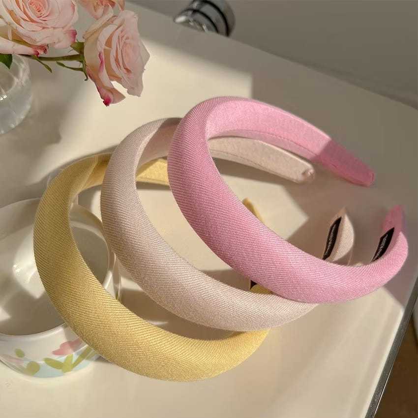 Bando Kain Tebal Wanita Korea / Bando Kain Warna Pastel / Headband Cloud Polos Lebar