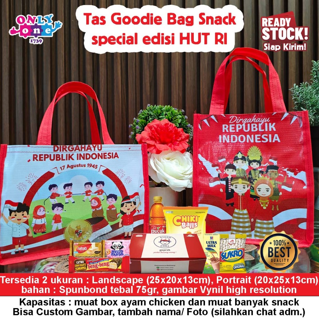 

(Ready Stok) Tas Souvenir Goodie Bag Bingkisan Hampers Ulang Tahun Kemerdekaan 17 Agustus