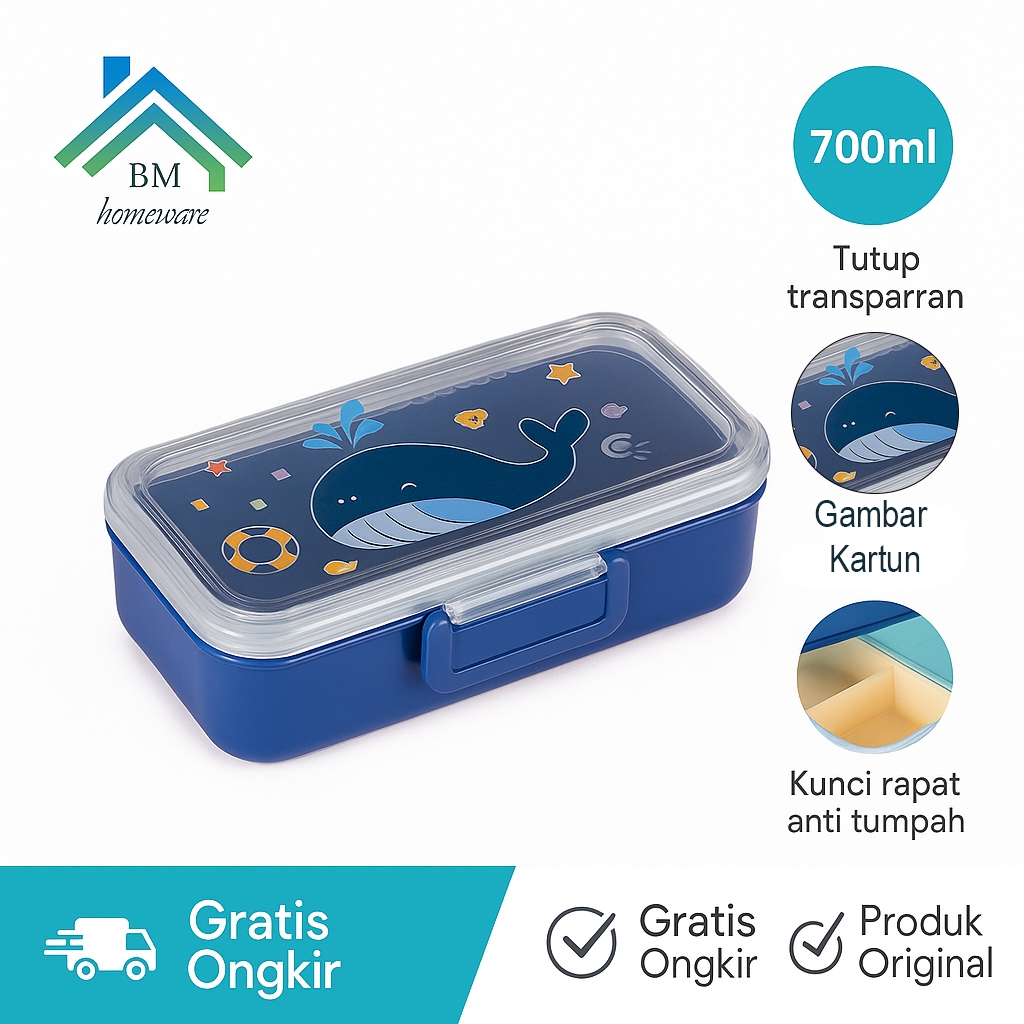 ID' KOTAK BEKAL ANAK TK KARAKTER LUCU 700ML / LUNCH BOX ANAK