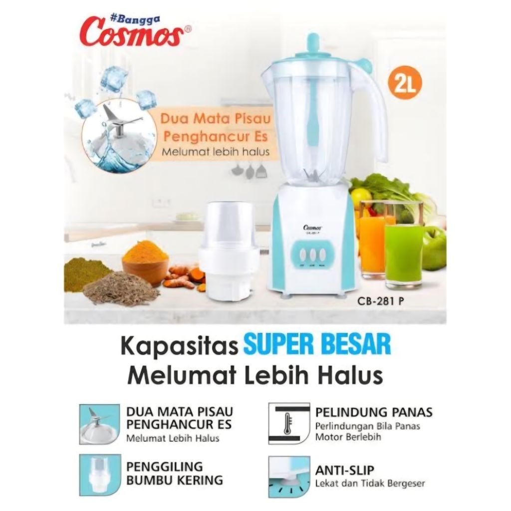 Cosmos Blender - Big Capacity- Beta series- CB-281 P - 2 liter