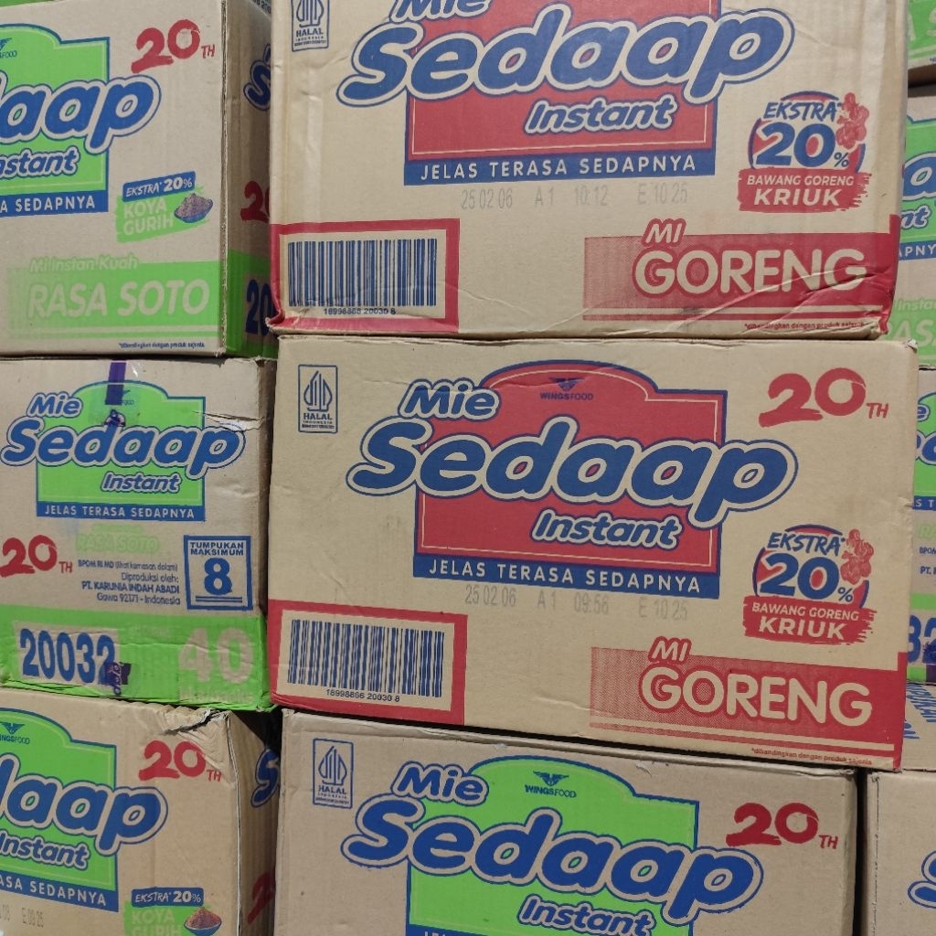 

MIE SEDAAP INSTANT ALL VARIANT (40 BKS X 80gr))