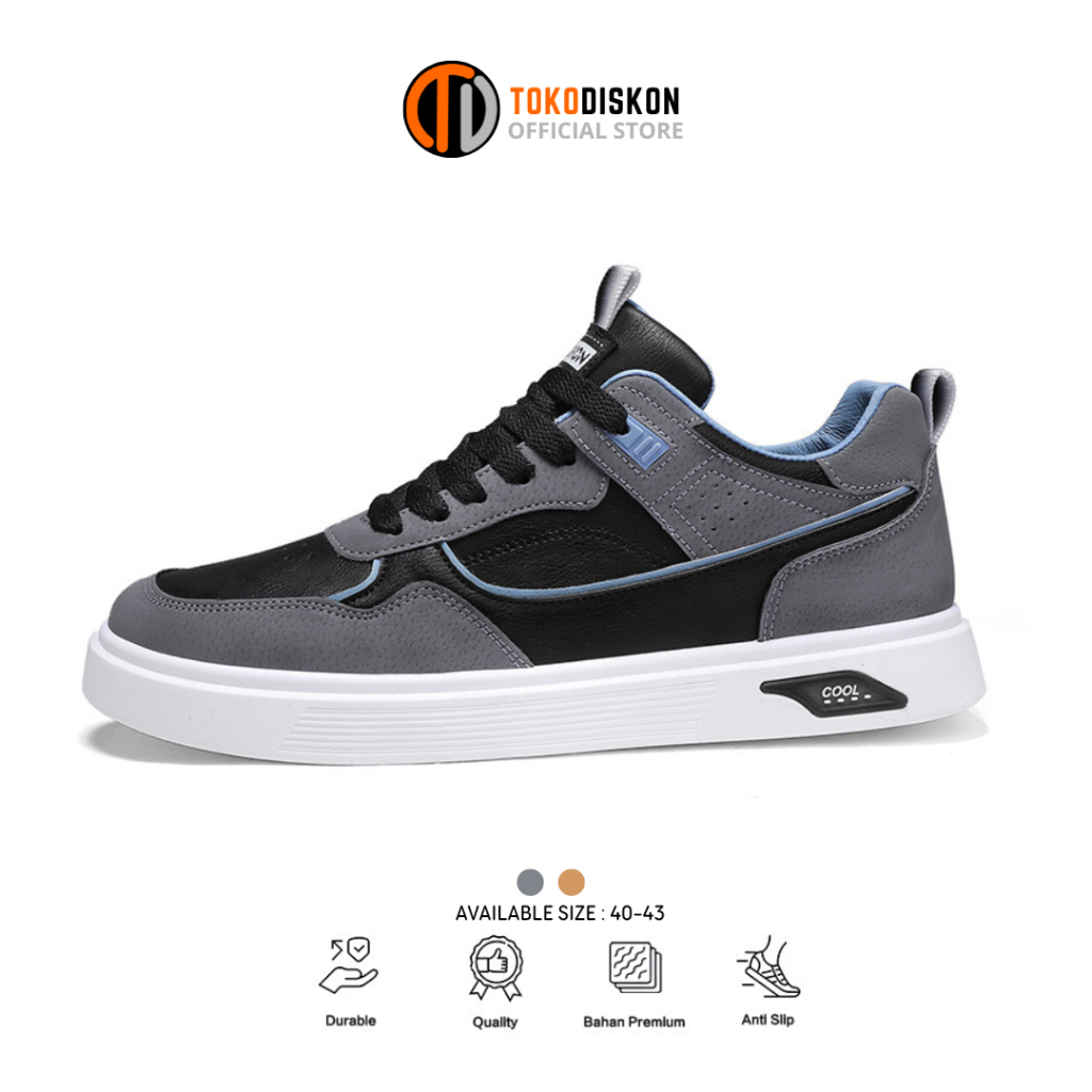 𝗧𝗢𝗞𝗢𝗗𝗜𝗦𝗞𝗢𝗡 Sepatu Sneakers Simple Casual Pria new model Shoes Anti Slip