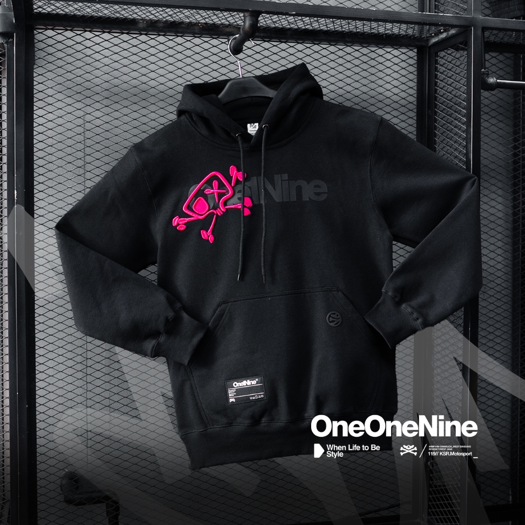 Oneonenine Ksr Hoodie Buzz Black Pink Series - Sweater Motor Unisex Fleece Sablon