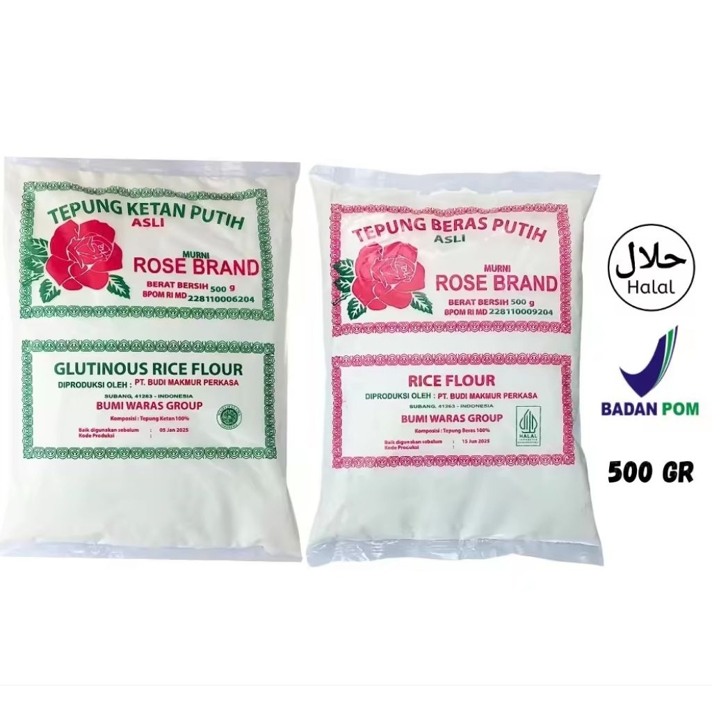 

Rose Brand Tepung Ketan Putih dan Beras Putih Neto 500gram