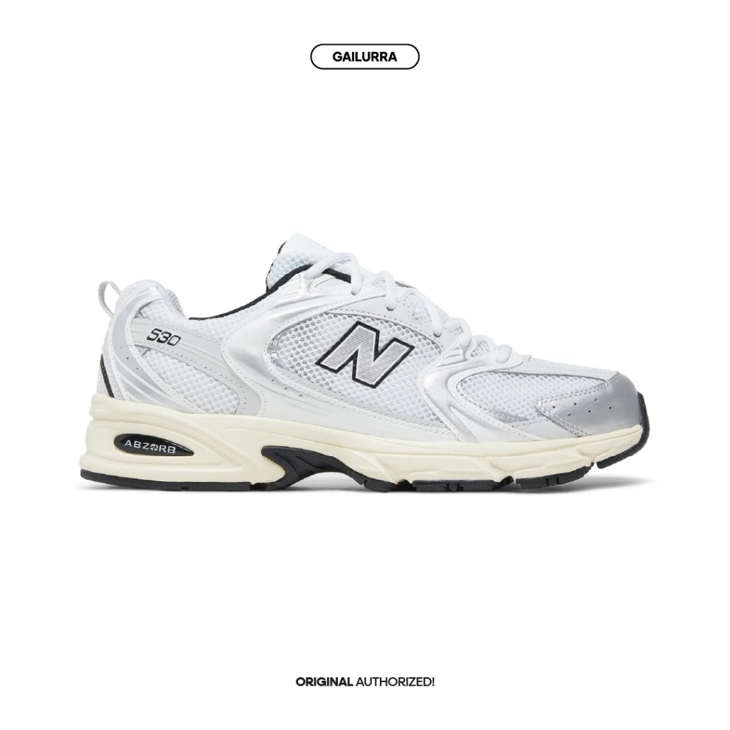 New Balance 530 White Silver Metallic Black Original