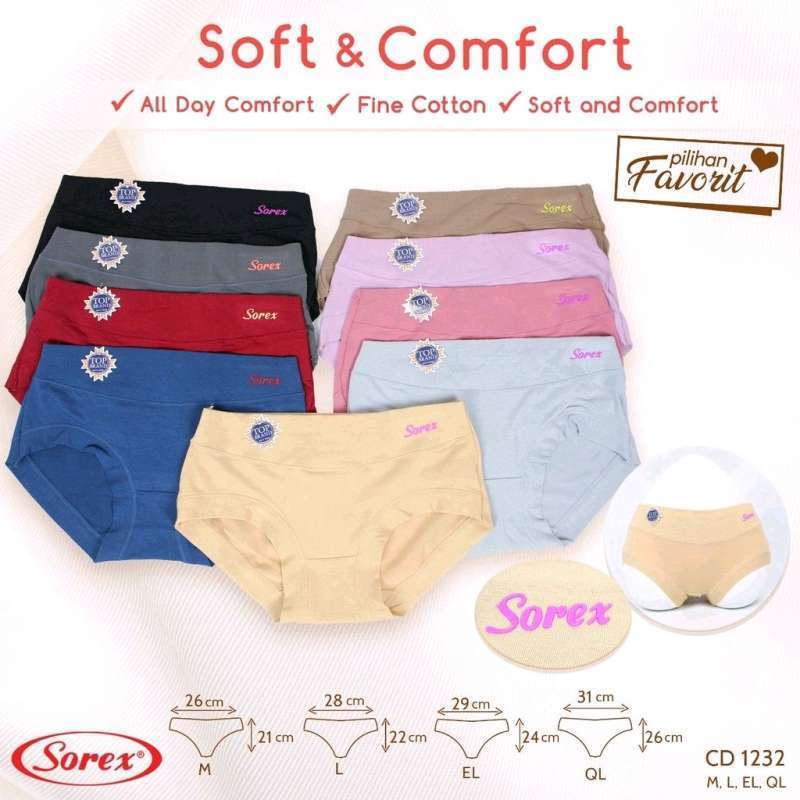 cd sorex 1232 random warna 3pcs ukuran M,L,XL,XXL