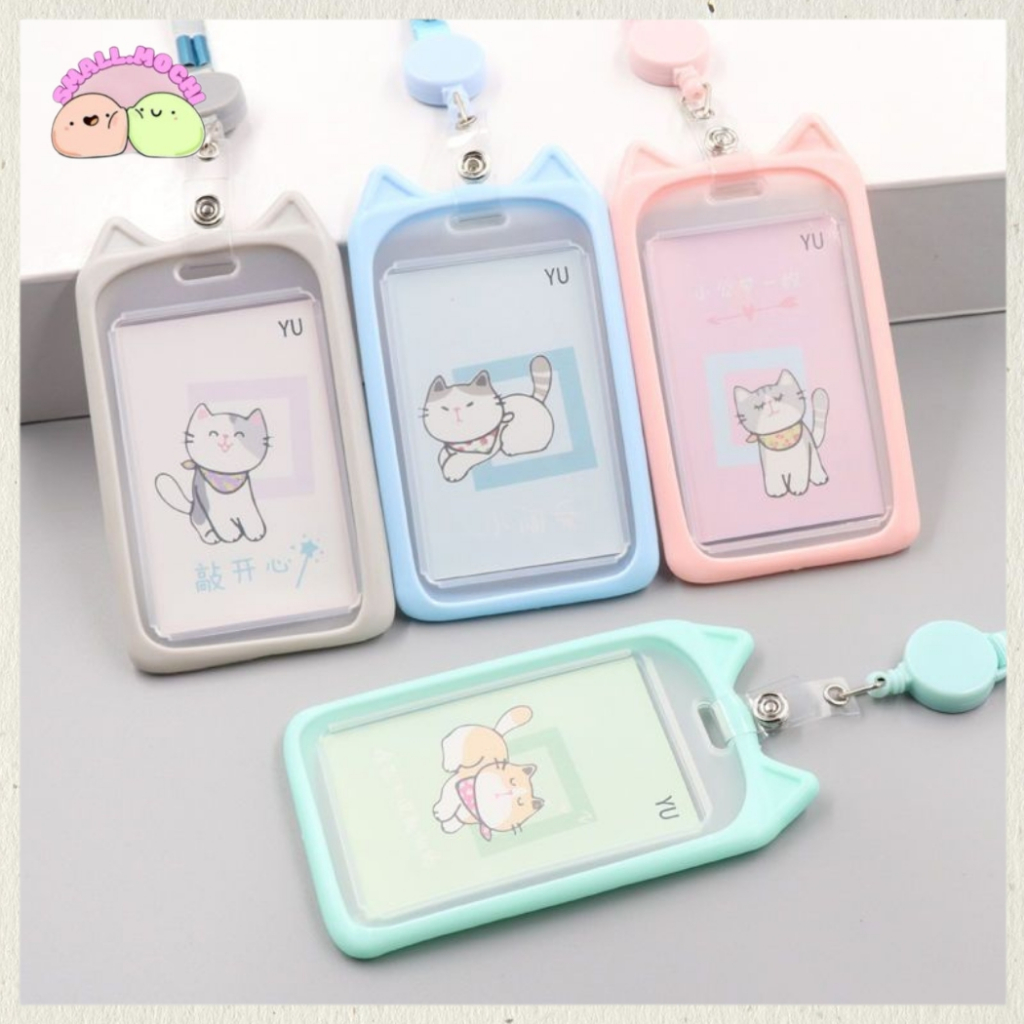 

1 PCS Name Tag Lanyard ID Card Case Holder Bermotif Casing Gantungan Kartu Akses Kartu Kantor Busway MRT E-Money Flazz BRIzi