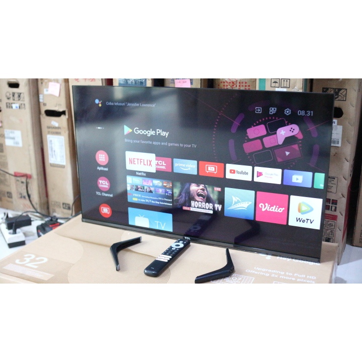 [+free palet kayu] TV SECOND TCL HEY GOOGLE 32 INCH ANDROID TV YOUTUBE WIFI NETFLIX HDMI USB BLUETOO