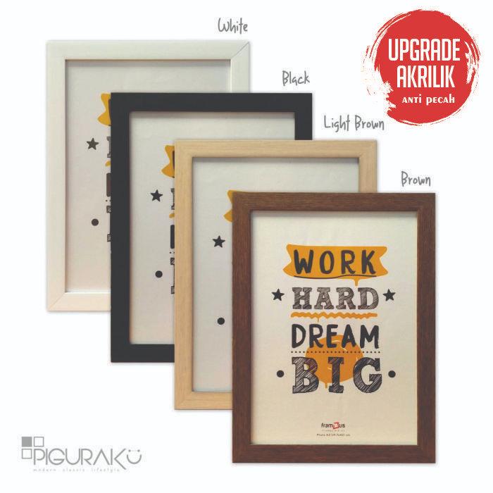 Pigura Foto Minimalis - A3 (30x42 cm) - 3 CM - Pakai Acrylic - White