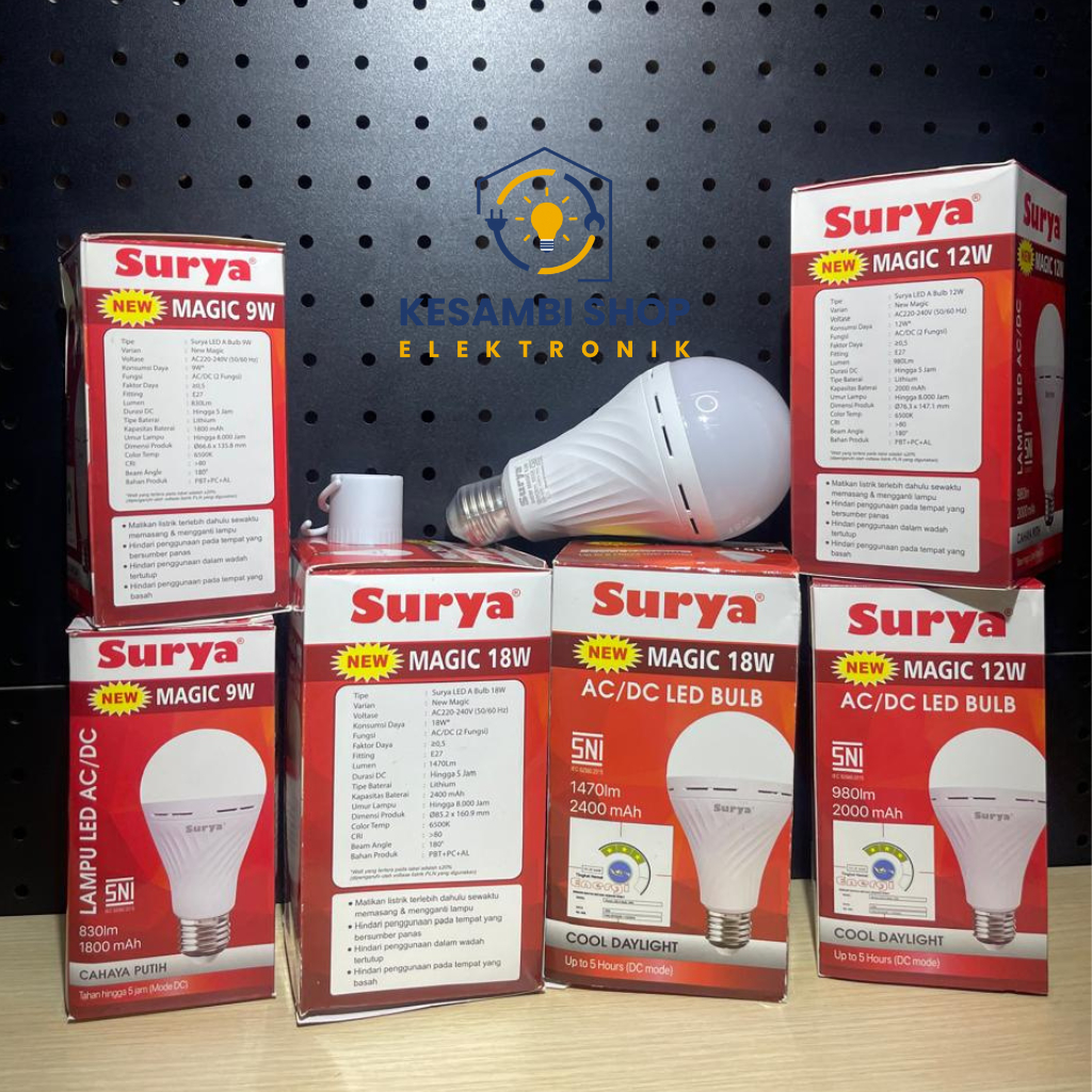SURYA LAMPU EMERGENCY LED SURYA MAGIC 9W 12W 18W LAMPU EMERGENCY SURYA