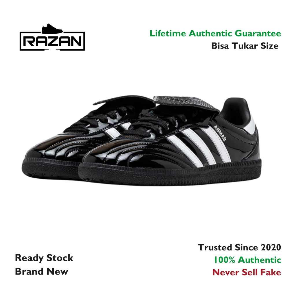 Adidas Samba LT Black White Patent Leather 100% Authentic Original