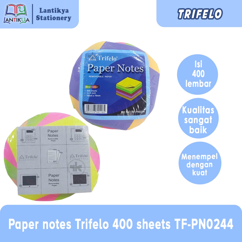 

Paper Notes Trifelo 400 Sheets / Sticky Notes 400 sheets 76mm x 76mm / Trifelo TF-PN0244