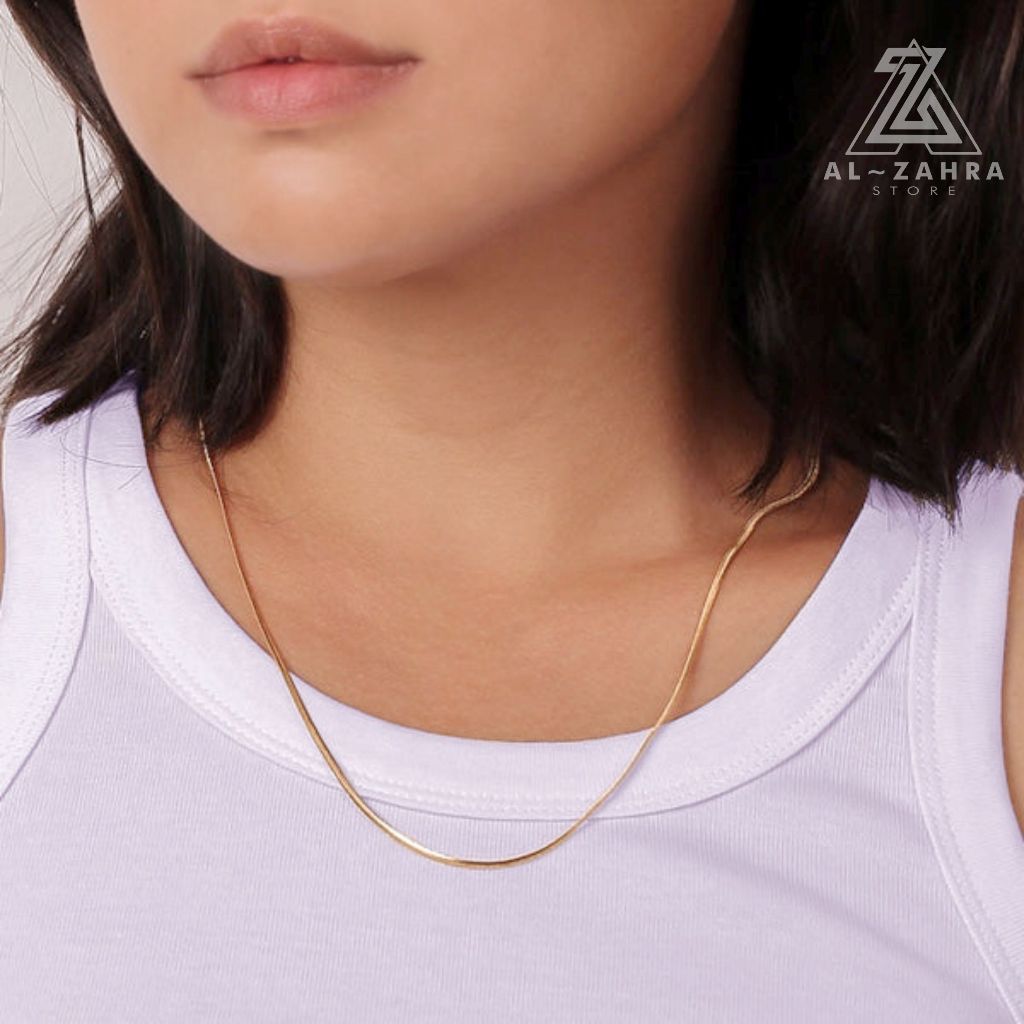 CUCI GUDANG KALUNG TITANIUM MODEL BULAT PRIA WANITA EMAS SILVER HITAM TIDAK BERKARAT PREMIUM 2025