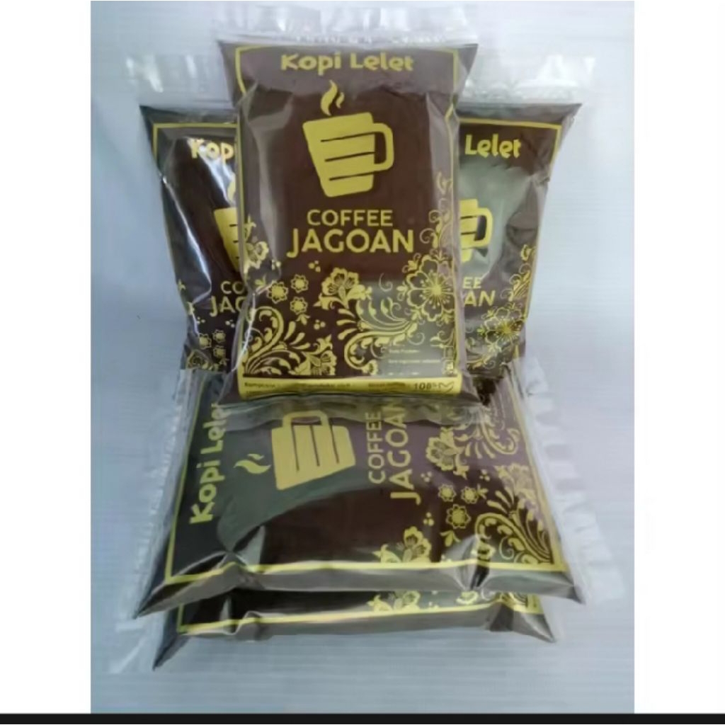 

kopi jagoan kopi lelet, khas Lasem Rembang, 200gram kopi murni kopi hitam rasa pahit legit enak, harga 1 pcs kemasan 200gram