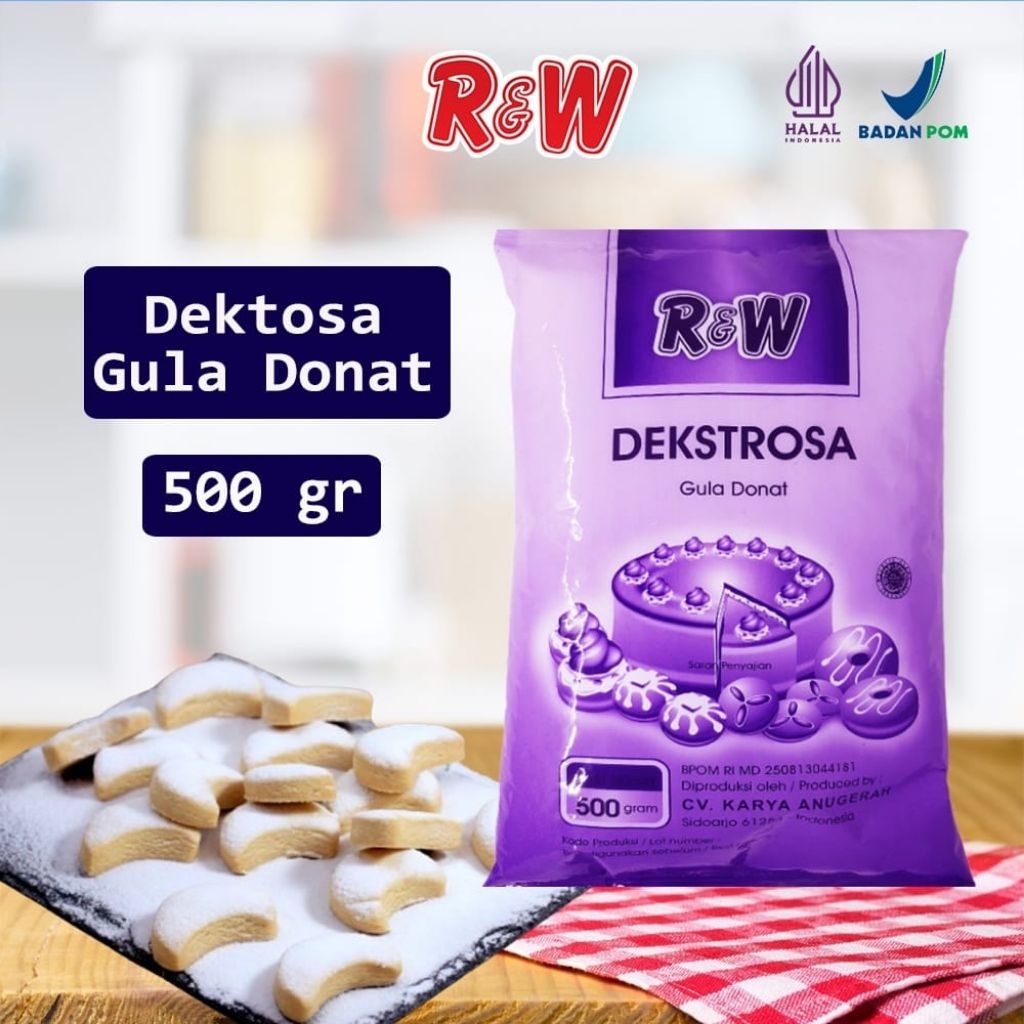 

Gula Halus Bubuk Tabur Dusting Donat Dektrosa Rajawali R&W RW 500 gr