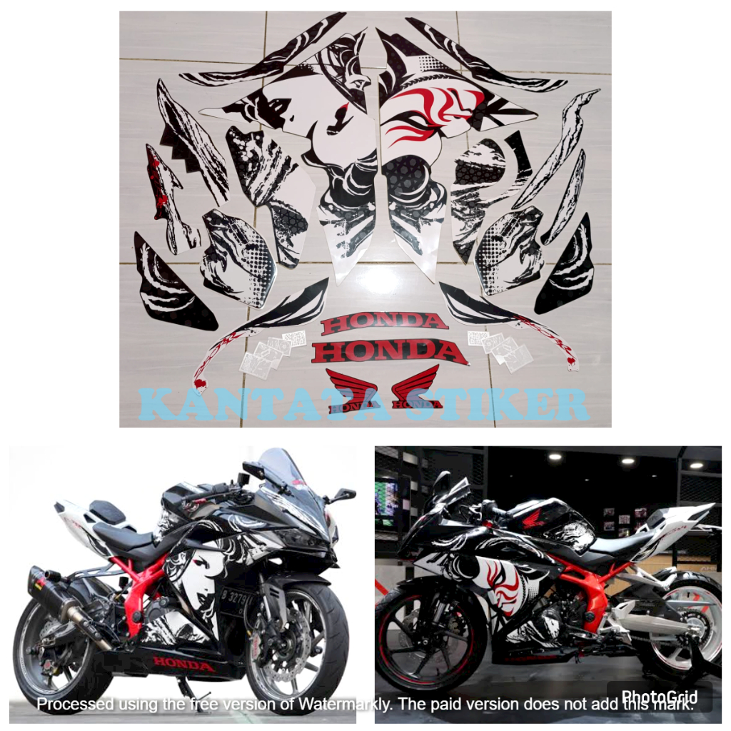 STIKER STRIPING LIS LES BODY MOTOR HONDA CBR 250RR KABUKI FULLSET